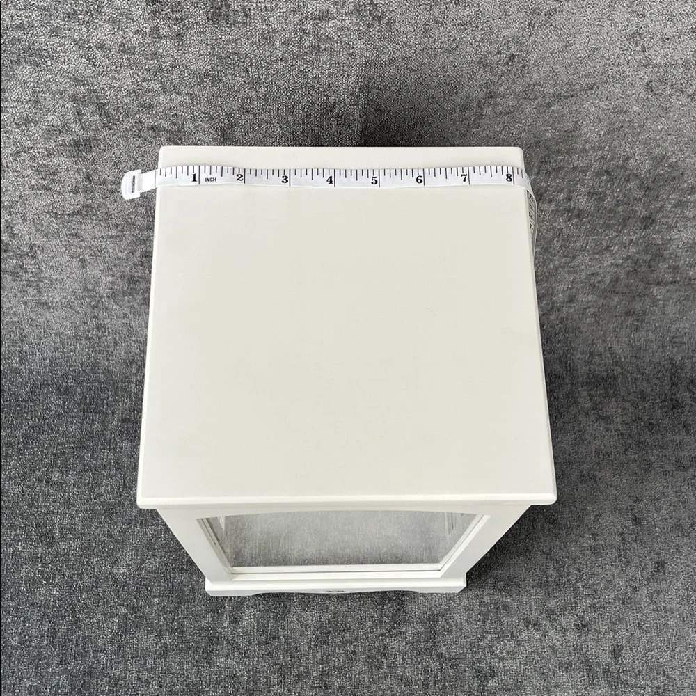 White Wooden Display Case with Mirrored Back - Picture 13 of 15